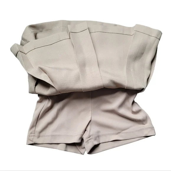 Girls A-Line Pleated Khaki Scooter Skirt Skort Uniform Striped Ribbon Belt Size - Picture 2 of 6